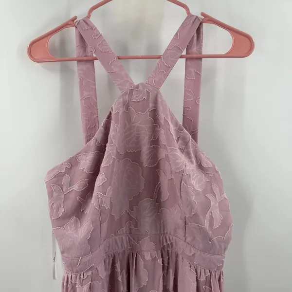 Lulus Dress Women’s SZ Large NWT Love and Beyond Mauve Pink Burnout Floral Maxi - Image 8