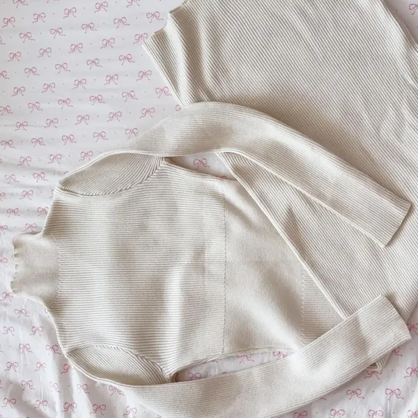 cream long sleeve turtleneck maxi dress size xs - Image 6
