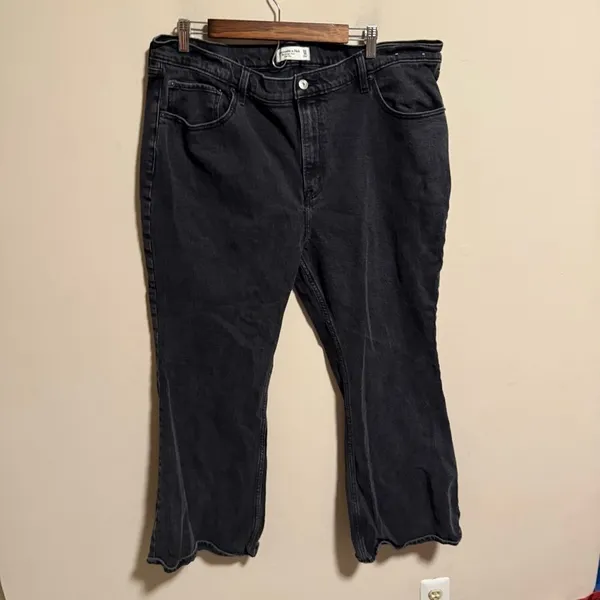 Abercrombie & Fitch High Rise Vintage Flare Jeans Black Size 18 (34S) - Image 2