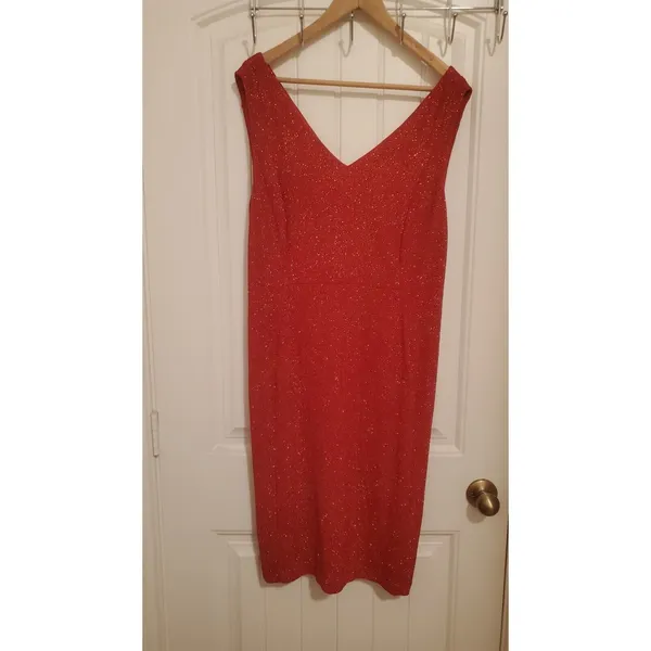 calvin klein dress Size 14 party sparkly Red Dress - Image 4