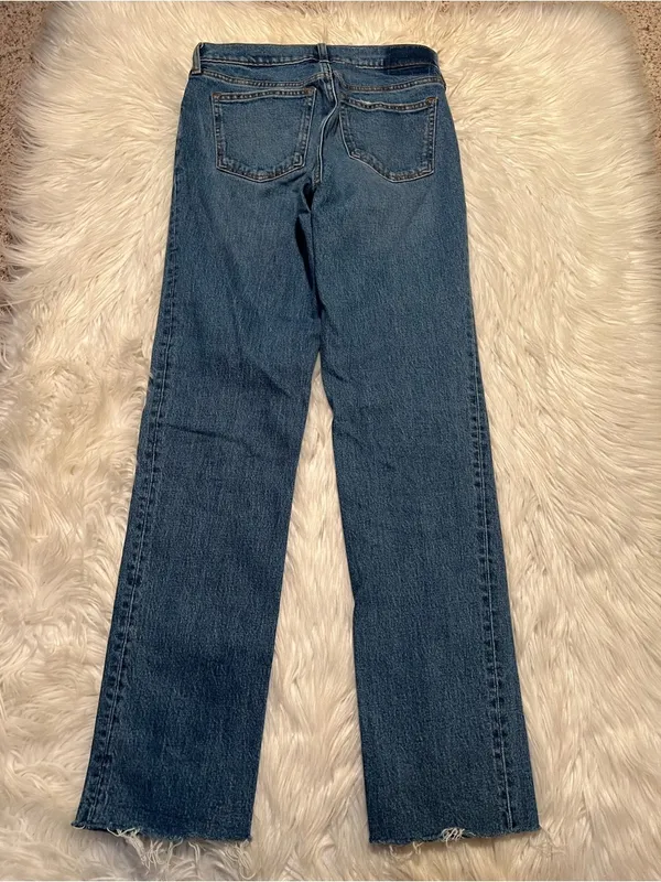Abercrombie & Fitch Womenm Size 26/2 Long The 90's Straight Mid Rise Jean Medium - Image 7