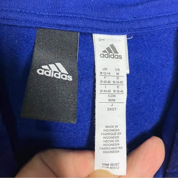 Adidas high low pullover‎ hoodie royal blue black size medium - Image 3
