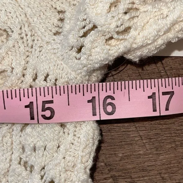 Free People Womens Open Knit Long‎ Sleeve Tunic Sweater Ivory Size Medium NWT - Image 10