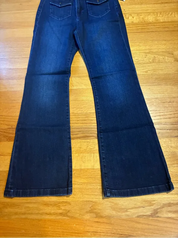Gap 70's Flare High Rise Denim Stretch Blue Jeans Women's 28 6 Short NWT - Image 2