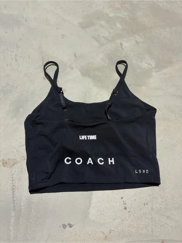 LSKD UltraFit Black Sports Crop Top LIFETIME fitness coach built in bra medium - Image 5