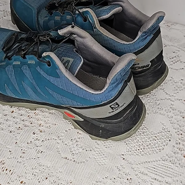 Salomon Supercross Contagrip ortholite blue gray athletic running shoes sz 7 - Image 7