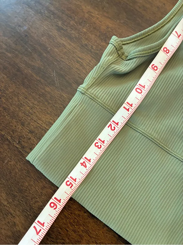 Lululemon Power Pivot Tank Top Size 4 Bronze Green Ribbed Workout Reversible - Image 4