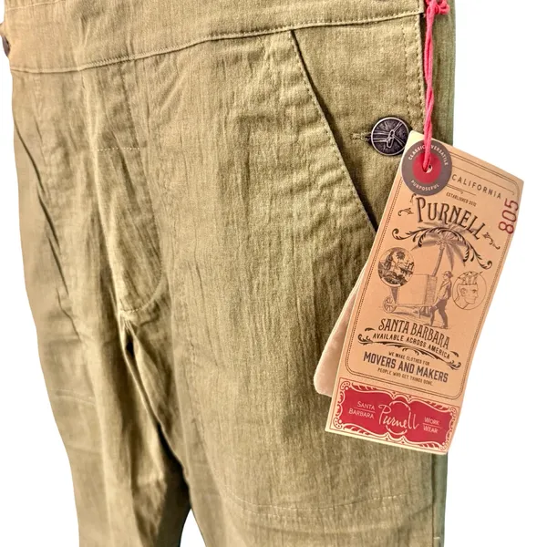 Purnell Work Wear Olive Green Slub Cotton Overalls Women's size 6 NEW Tags - Image 13