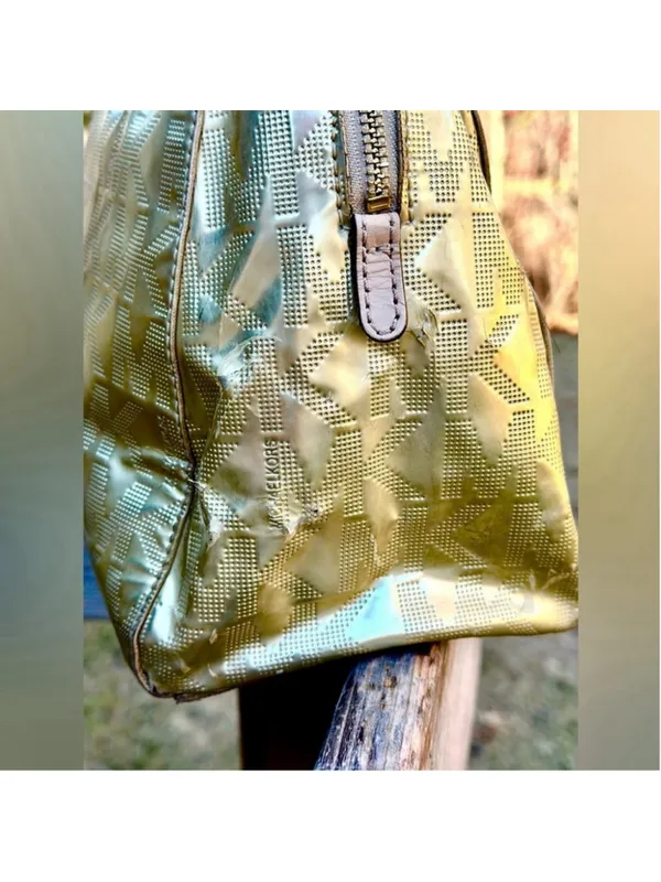 Michael Kors Sutton Bowler Satchel – Metallic Gold Signature - Image 7