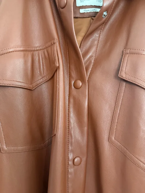 Abercrombie Vegan Leather Jacket XL Super Soft - Image 4