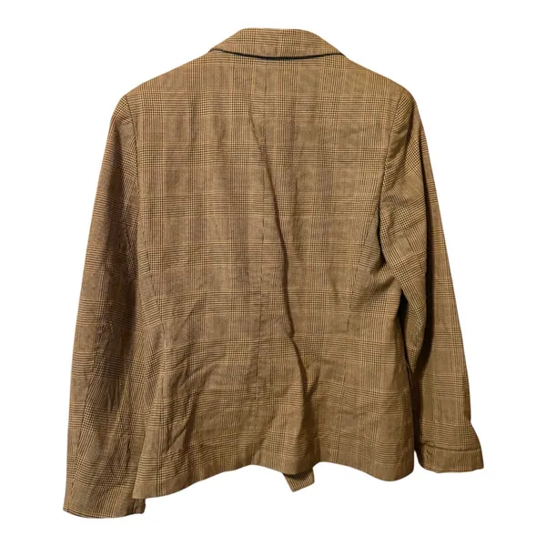 Talbots Blazer Womens 6 Brown Excellent Worsted Wool Double Breasted Glen Plaid - Image 2