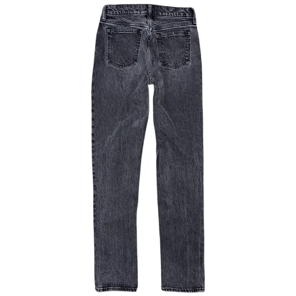 Abercrombie & Fitch Straight Leg Mid Rise Curve Love Black Jeans Sz 25 / 0 LONG - Image 2