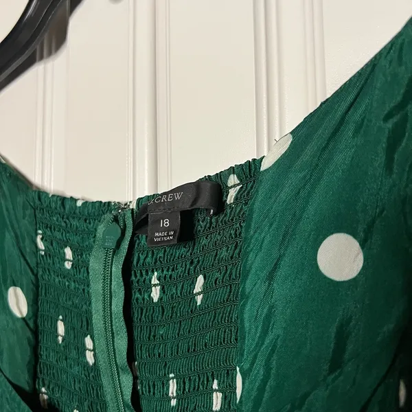 J.Crew Sweetheart Neckline Polka Dot Midi Dress Size 18 - Image 9