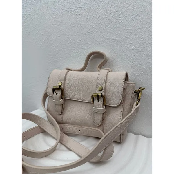 Anthropologie Crossbody Satchel Bag Blush Pink Faux‎ Leather Mini Messenger - Image 3