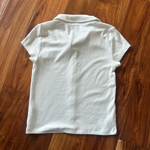 American Eagle Button Up Cropped Collared Shirt - Image 5