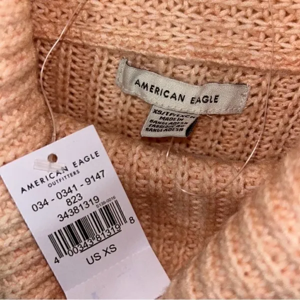 American Eagle Outfitters Oversized Peach Mock Neck Sweater(Size XS) - Image 9