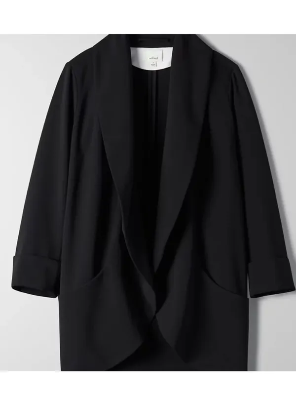 Aritzia Wilfred Chevalier Jacket Blazer Crepe 3/4 Sleeve Black Size 10 - Image 9