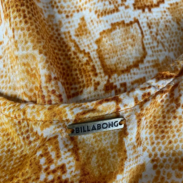 Billabong x Sincerely Jules Orange Snakeskin Cowl Neck Open Back Mini‎ Dress M - Image 6