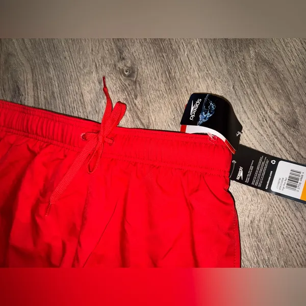 NEW SPEEDO Red Shorts Small Comfort Stretch - Image 2