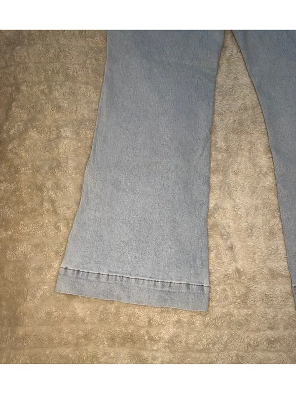 Express 70s Flare Mid Rise light wash stretch denim jeans 12S coastal cowgirl - Image 8