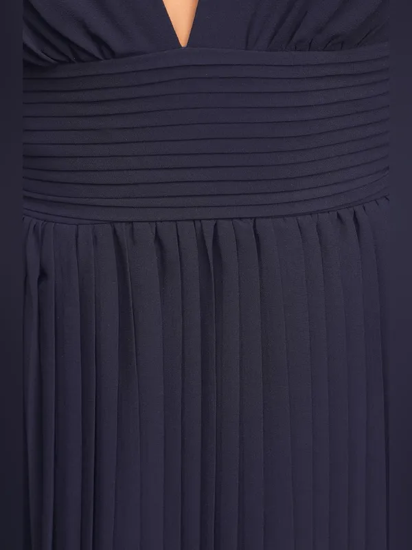 Lulu’s Love Me To The Moon Navy Blue Pleated Midi Dress - Image 5
