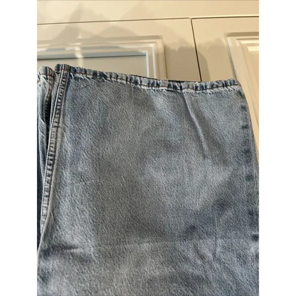 Aeropostale Women's High Rise Super Wide Leg Jeans Size 12 Light Wash Baggy Boho - Image 3
