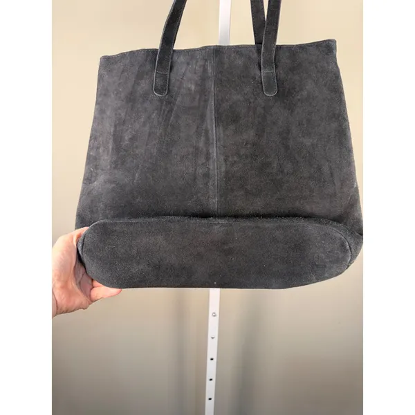 Jane Marie Zebra Haircalf Suede Tote Bag Black Animal Print - Image 4