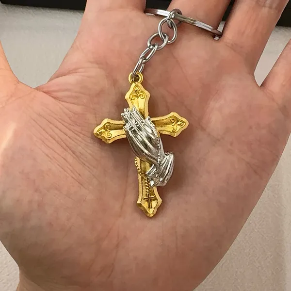Cross Praying Hands Keychain Charm for Men Women Car Keychain Bag Charm - Image 7