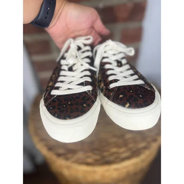 Madewell Sidewalk Calf Hair Leopard Cheetah Sneakers Women’s 7 - Image 9