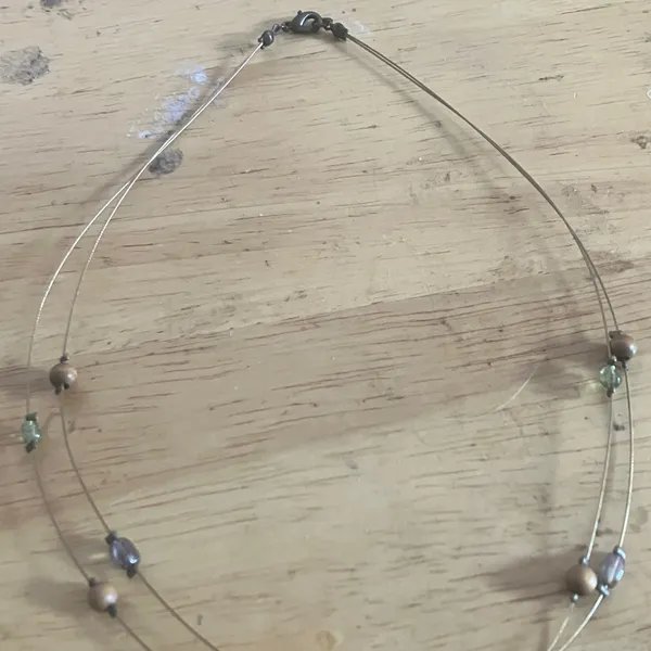 Bohemian Beaded Necklace with Square Pendant - Image 3