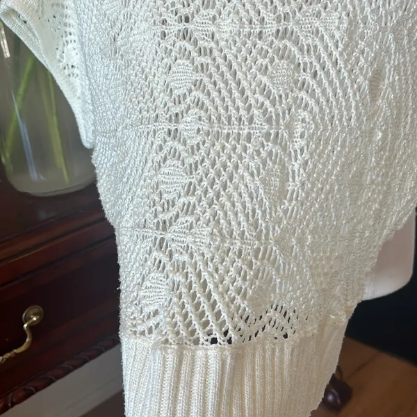 Forever 21 Off White Crochet Lace Sweater - Image 6