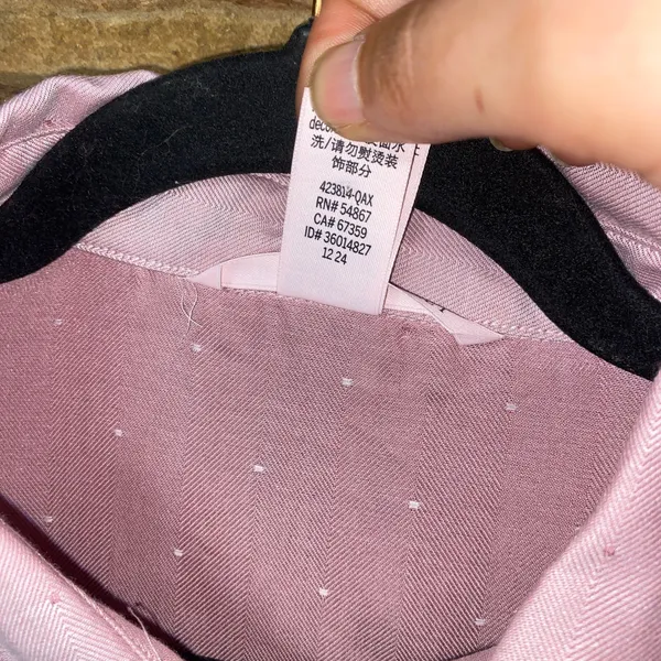 Victoria's Secret Nostalgia Rose Herringbone Pink Pajama Top Women's Size Small - Image 8