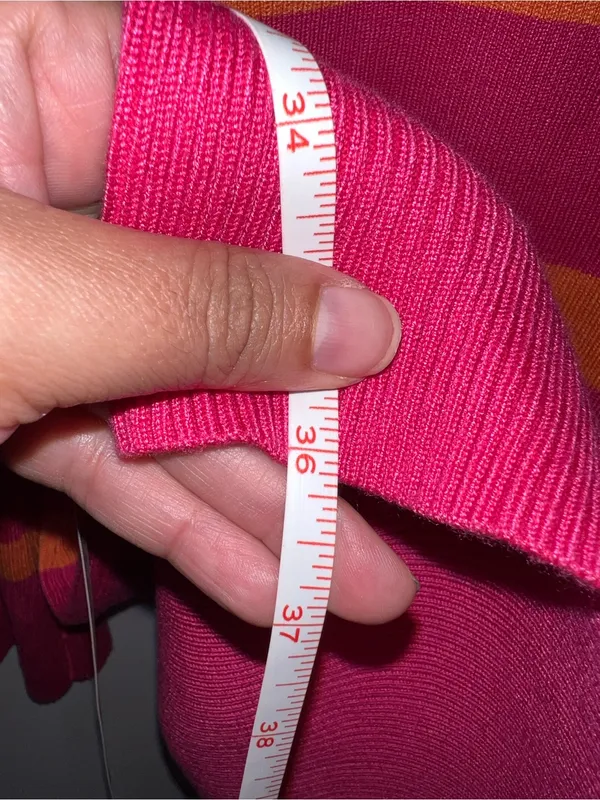 Striped Orange and Fuchsia Knit on‎ Dress flared sleeves small - Image 9