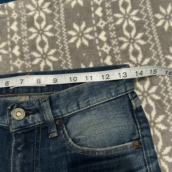 Moussy Vintage‎ Warren Skinny Blue Jeans Raw Hem Size 24 Designer Minimalist - Image 12