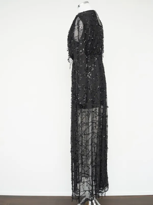 Miss Ord Sequin - Embellished Sheer Mesh Evening Gown - Image 7