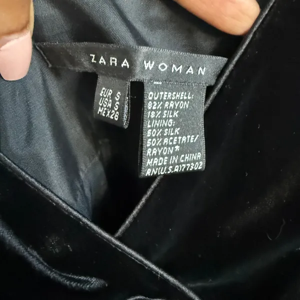 Zara Black witchy dark romantic Dress Party Cocktail Laser Cut Hem‎ sz S - Image 4