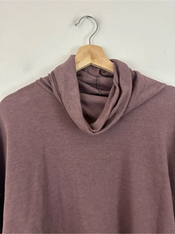 Aerie Oversized Cozy Mauve Cowl Neck Sweatshirt Lightweight Size Small - Image 3