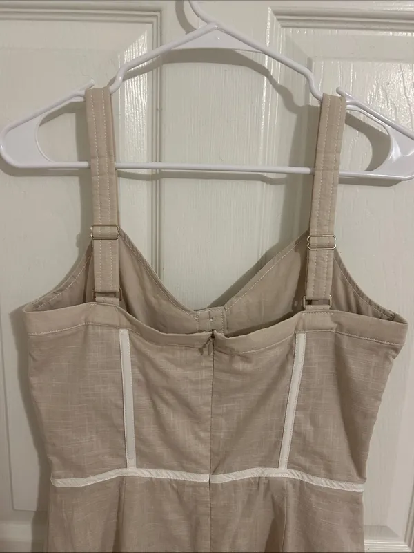 Sabo Skirt Oana Layered Button Front Dress NWT Size Medium, USA 6 Cotton Neutral - Image 8