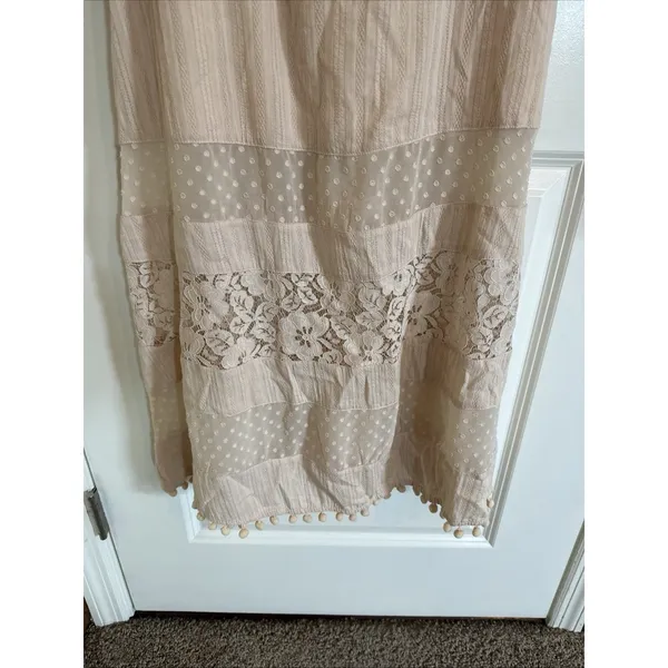 Lulus Modern Menagerie Lace Midi Dress Small Blush Swiftie Romantic Cut Out - Image 4