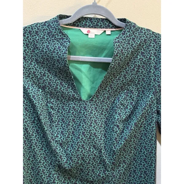 Boden‎ French Navy Sweet Petal Elizabeth Pocket V-Neck Dress Green Size 4 - Image 9