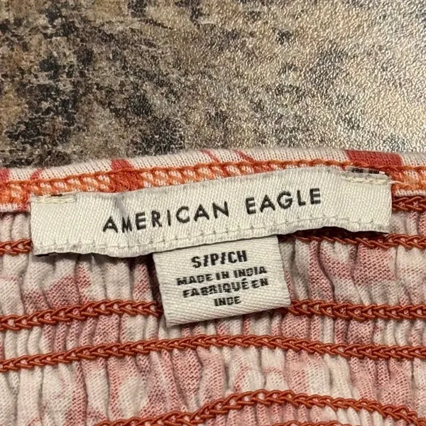 American Eagle Y2K Crop Top Floral Smocked S Coquette Fairycore Baby Tee Boho - Image 3