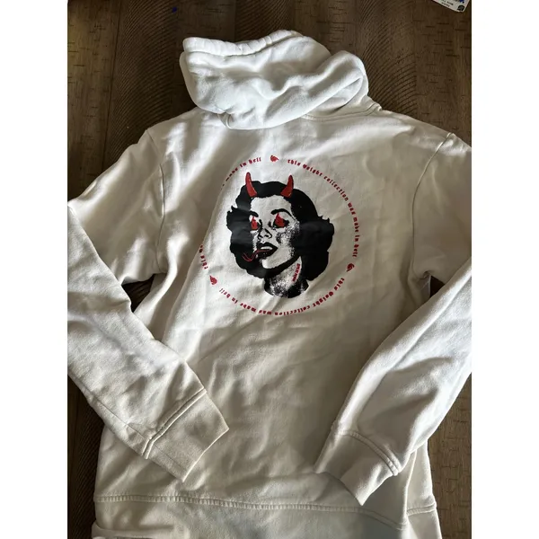 VOIGHT by Valentina Cream "Made In Hell" Devil Girl Graphic Hoodie (Medium) - Image 6