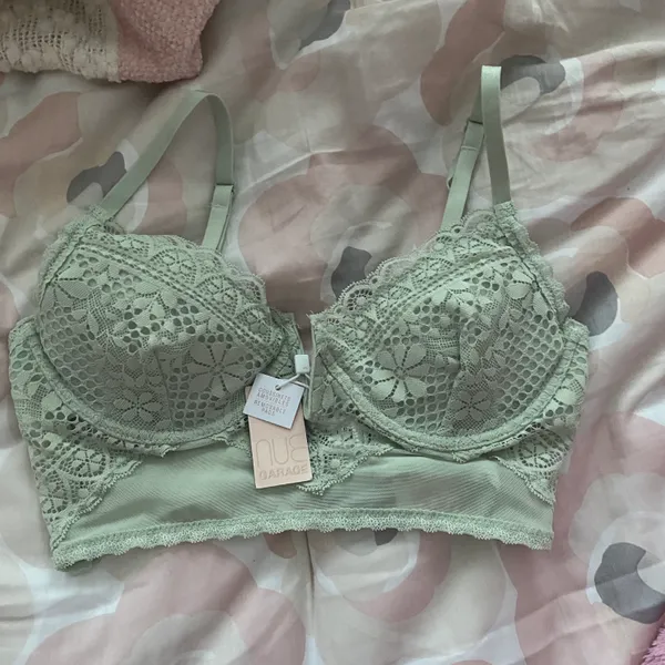 Garage V-Wire Sage Green Lace Bustier - Image 5