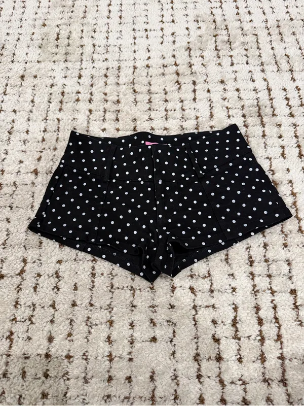 Edikted — Black Polka Dot Micro Shorts - Image 2