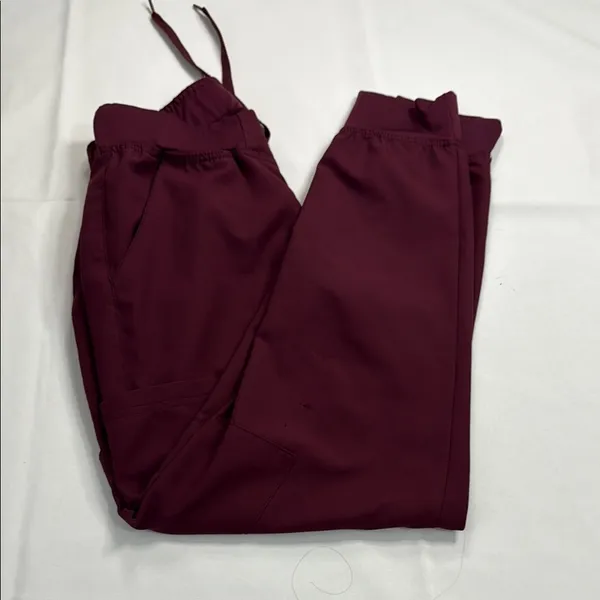 Red Tapered Joggers with Adjustable Waist‎ - Image 2