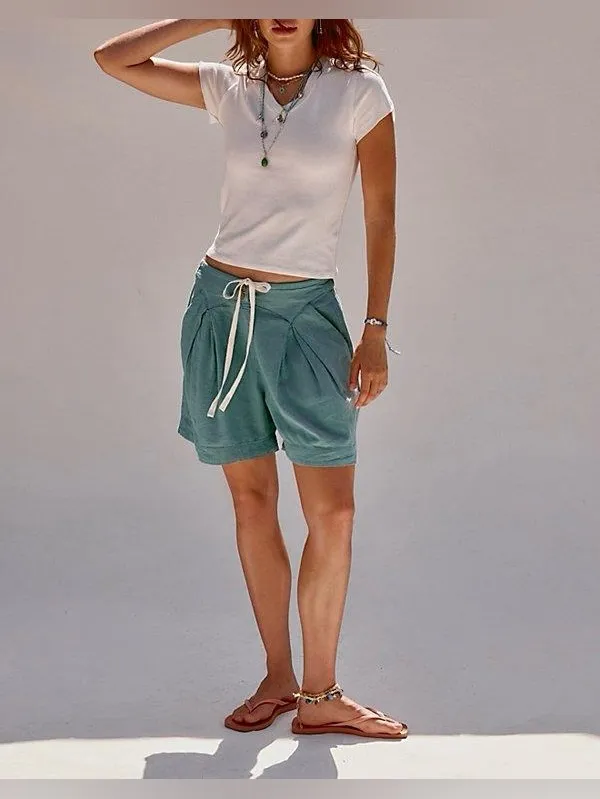 NWT Free People Free-Est Breeze Line Shorts - mineral blue - small - Image 4