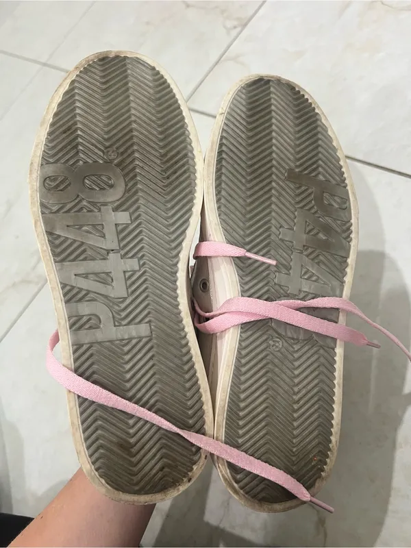 P448 Silver Metallic Sneakers Size 38 EU - Image 5