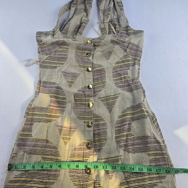 Anthropologie NWT Celandine Linen Halter Button-Front Maxi Dress‎ Beige XS - Image 12