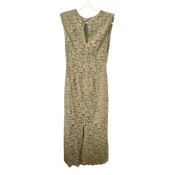 ZARA Floral Lace Midi Dress Green NWT Medium‎ - Image 3