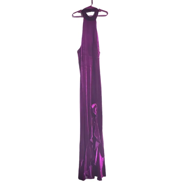 Rose‎ Red Velvet Halter Mermaid Dress - Small - Image 7